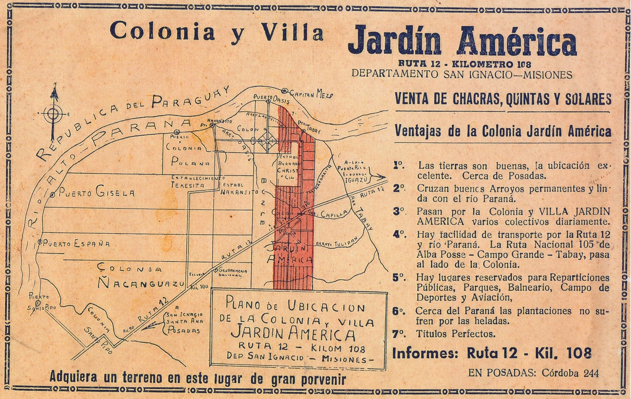 Memoria Histórica de Jardín América: Oscar Daniel Cantero Presenta Documentos Publicitarios de los Años 40