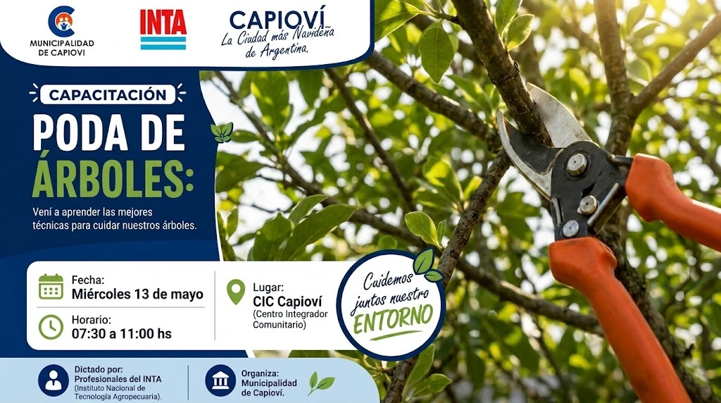 Capacitación Gratuita en Poda de Árboles en Capioví: Una Inversión en el Arbolado Urbano y el Medio Ambiente