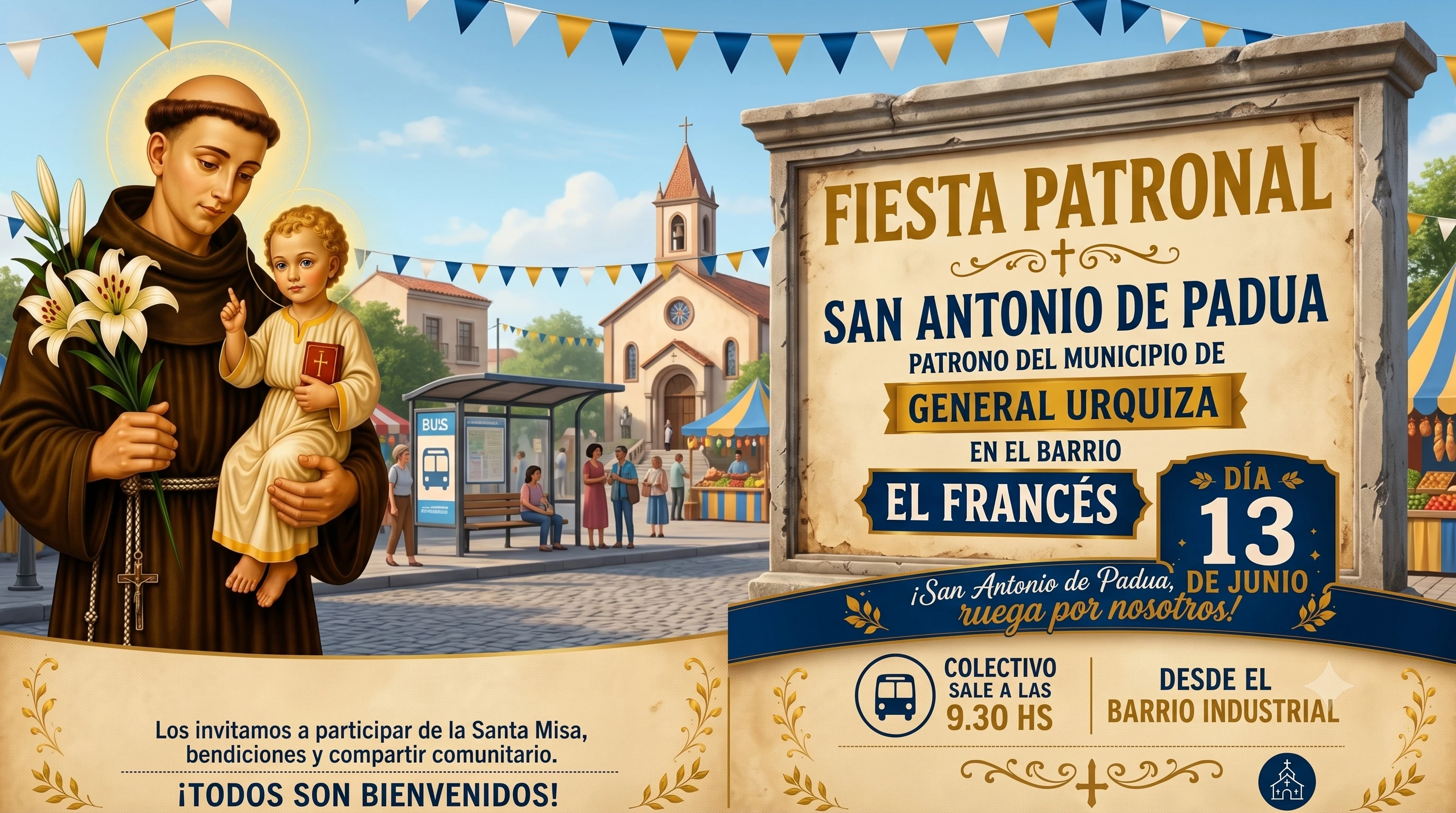General Urquiza celebra su Patrono con fiesta comunitaria y fe renovada