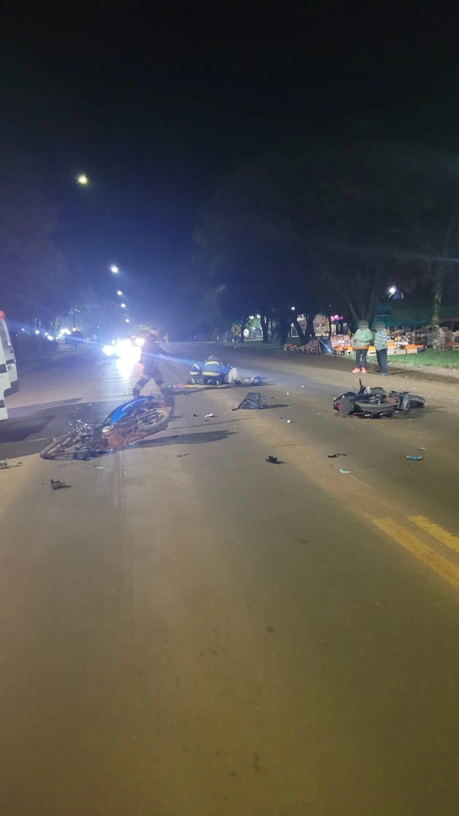 Doble colisión en la Ruta 12 deja dos motociclistas heridos