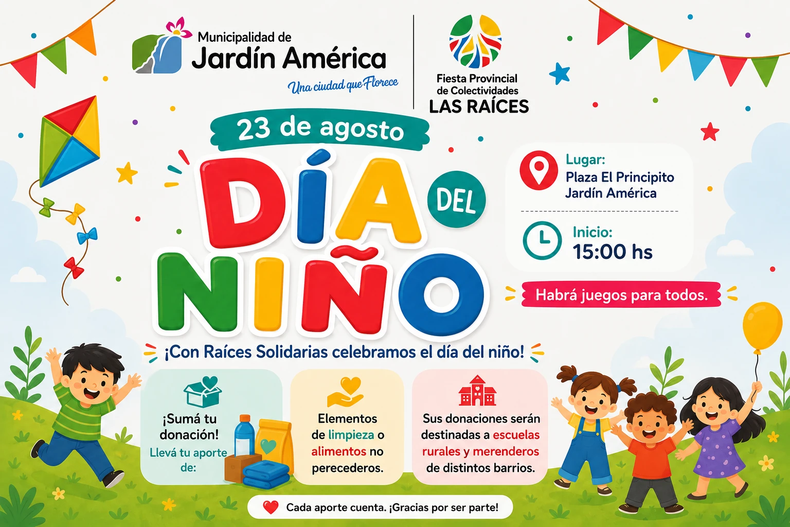 Jardín América se viste de fiesta y solidaridad para celebrar el Día del Niño