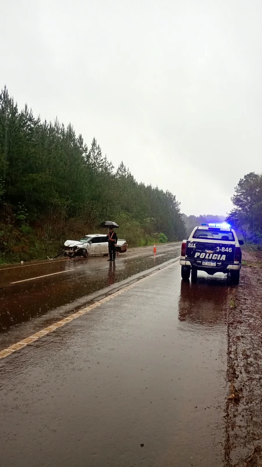 Despiste en la Ruta 14: Tres heridos y alerta policial por el clima